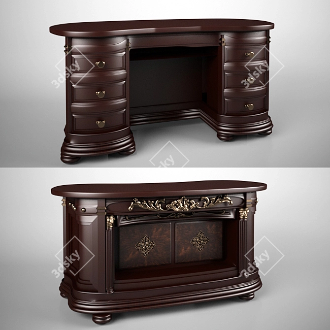 Custom Classic Writing Desk 3D model image 1