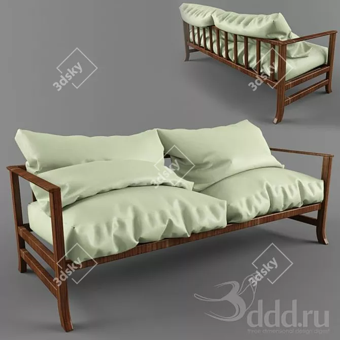 Elegant Sasamia Sofa 3D model image 1