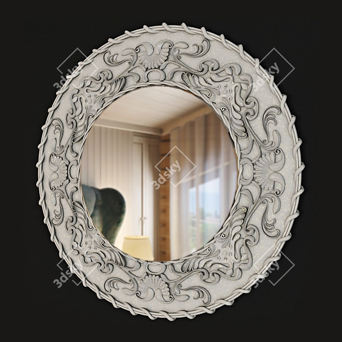 Classic Patterned Mirror, 600mm 3D model image 1