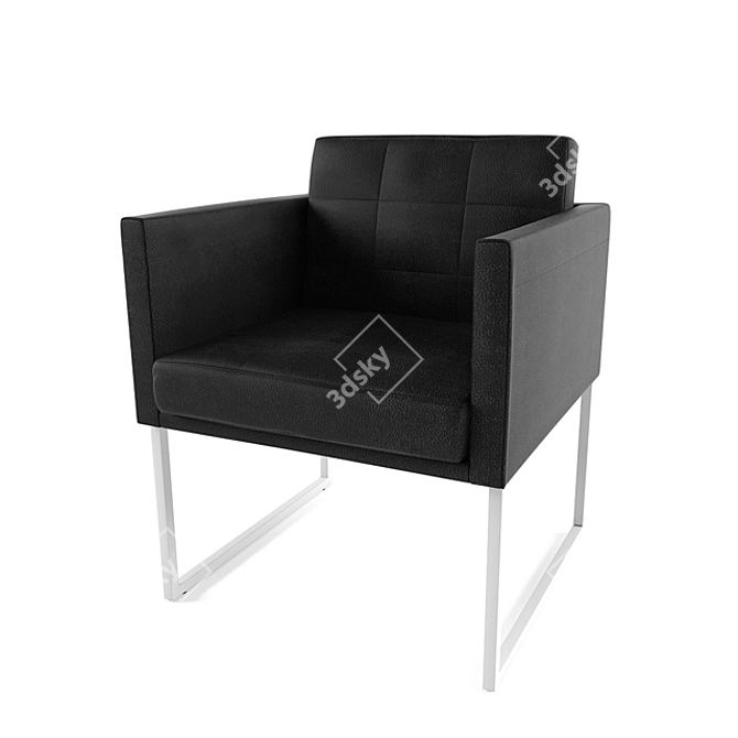 Elegant Britt Small Armchair 3D model image 1