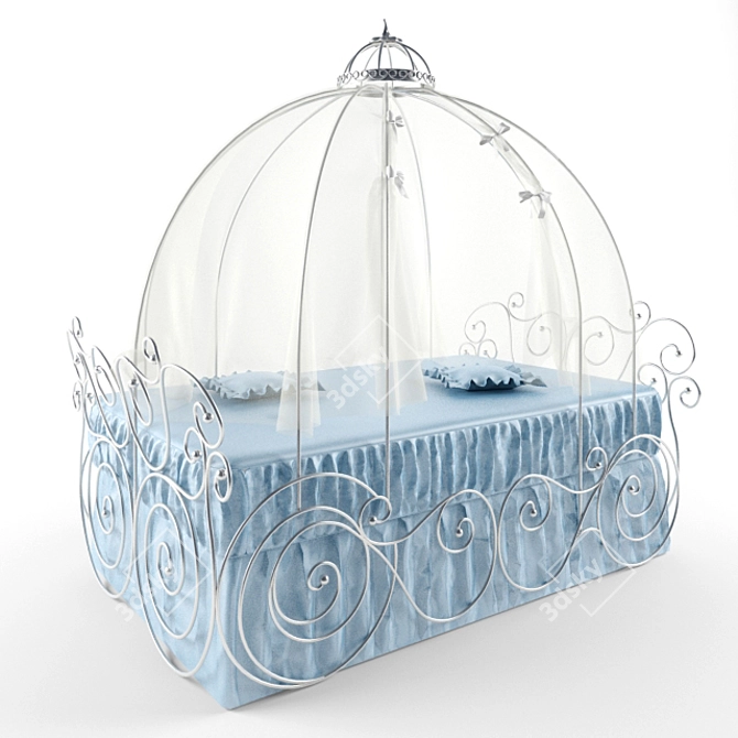 Enchanting Cinderella Coach Bed 3D model image 1