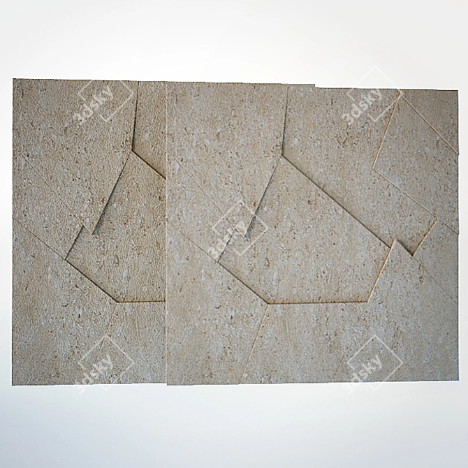 Anarchy Beige: Bold Statement Floor Tiles 3D model image 1