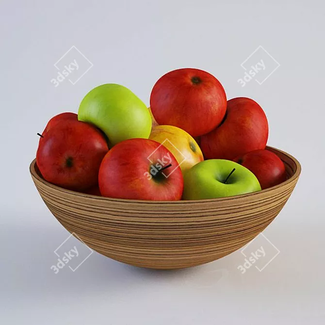 Rustic Apple Wood Vase Combo 3D model image 1