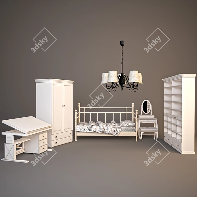 Cozy Kids' Furniture Set 3D model image 1