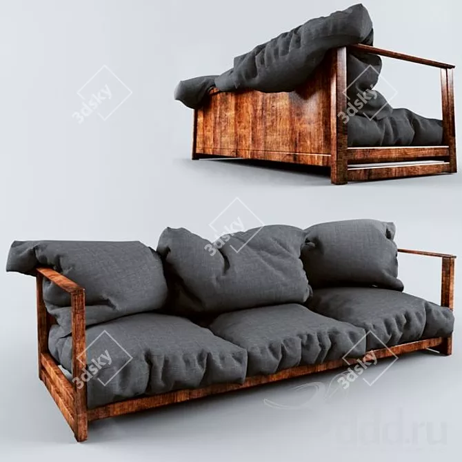 Sleek Sasadena Sofa: Maximize Style 3D model image 1