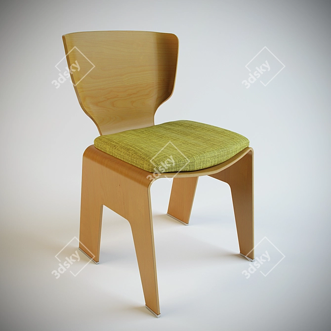 Mid-Century Kenzo Tange Chair 3D model image 1