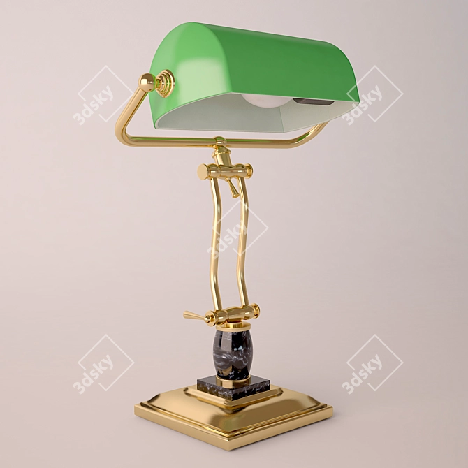 Serious Green Desk Lamp 3D model image 1