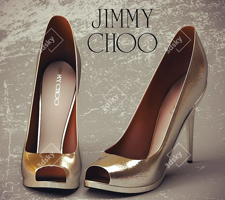 Genuine Leather Jimmy Choo Heels 3D model image 1