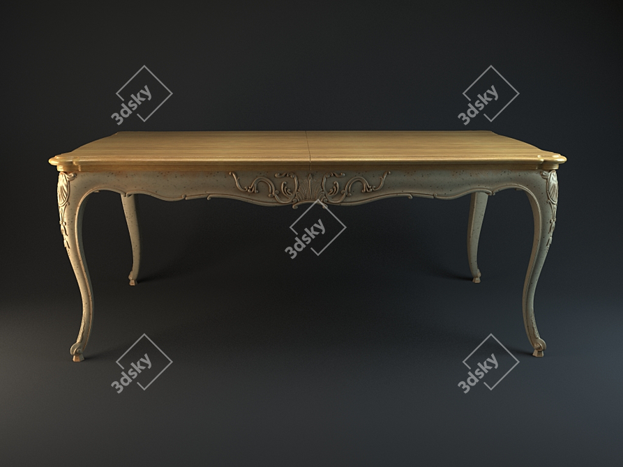 Modern Oak Dining Table 3D model image 1