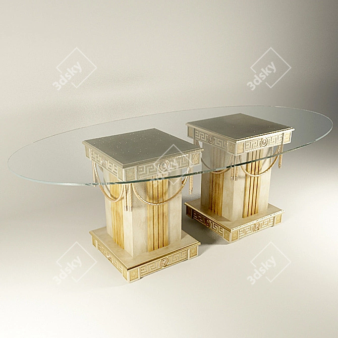 Elegant Versace Table: Modifiers Preserved 3D model image 1