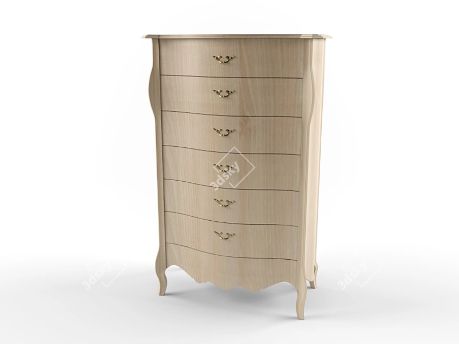 Giusti Portos Liberty Wooden Dresser with Metal Handles 3D model image 1