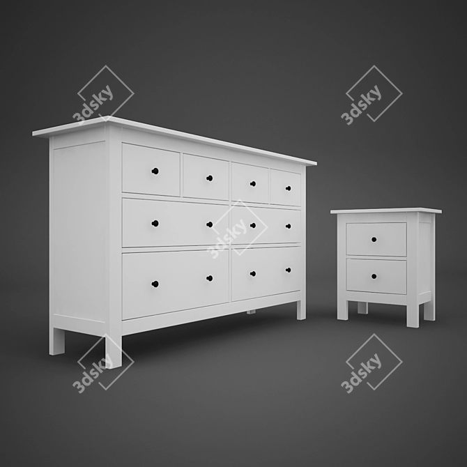 Modern Ikea Hemnes Chest of Drawers 3D model image 1