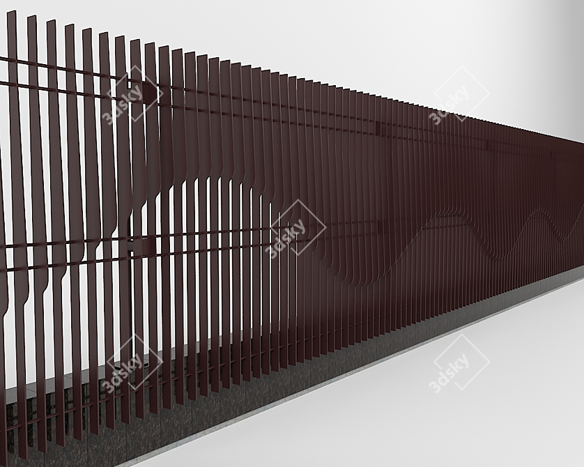 Modern Zobor Fence: Sleek Design and Quality Craftsmanship 3D model image 1