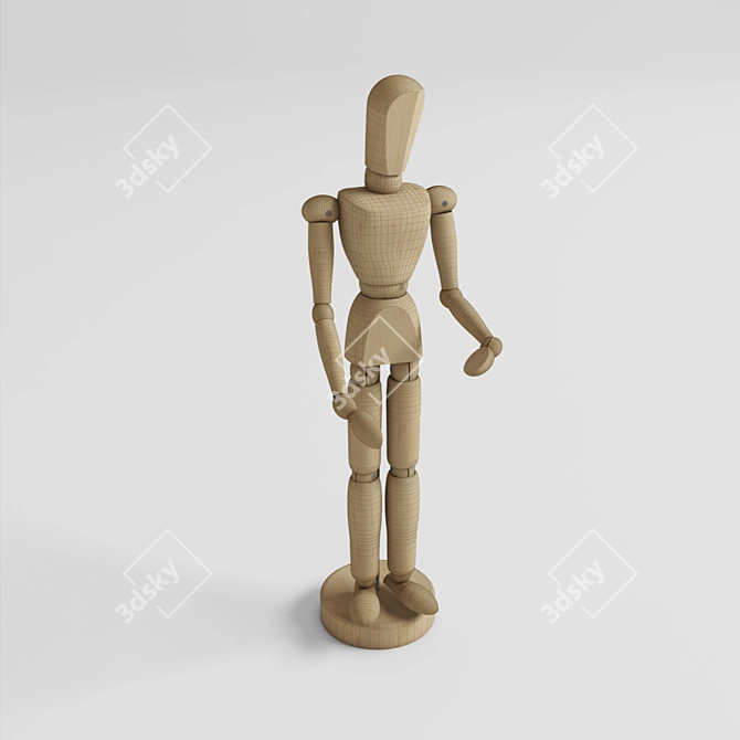 Poseable Articulated Man Doll 3D model image 1