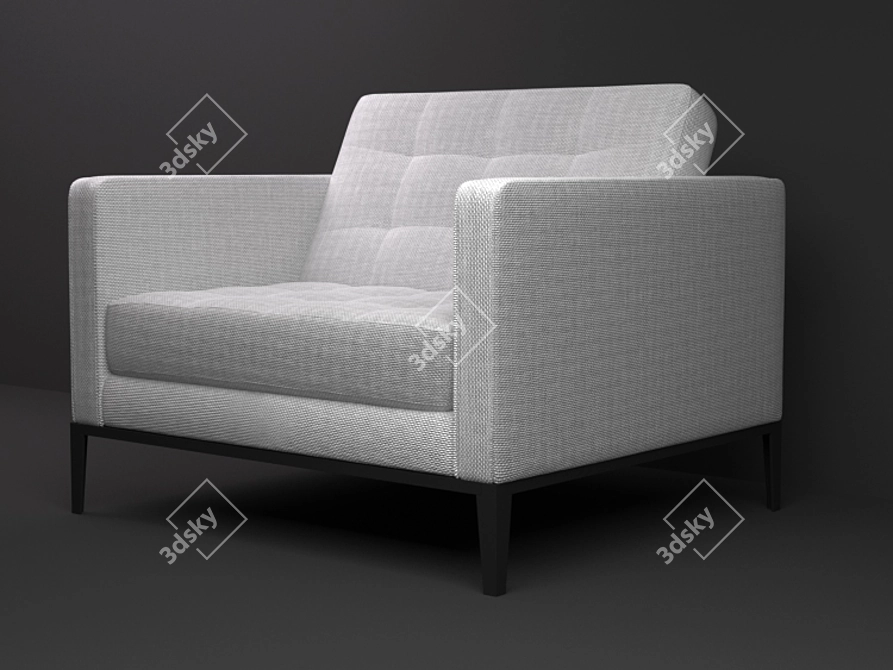 Elegant AC Lounge Armchair 3D model image 1