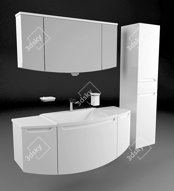 Valente Ispirato 1300: Elegant Bathroom Set 3D model image 1