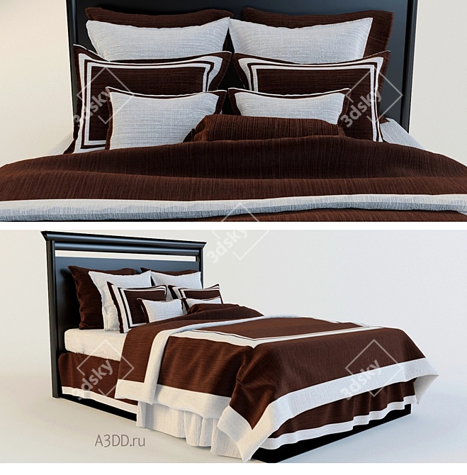 Masculine Comfort Bed 3D model image 1