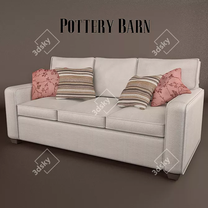 PB Square Sofa - Stylish and Versatile 3D model image 1