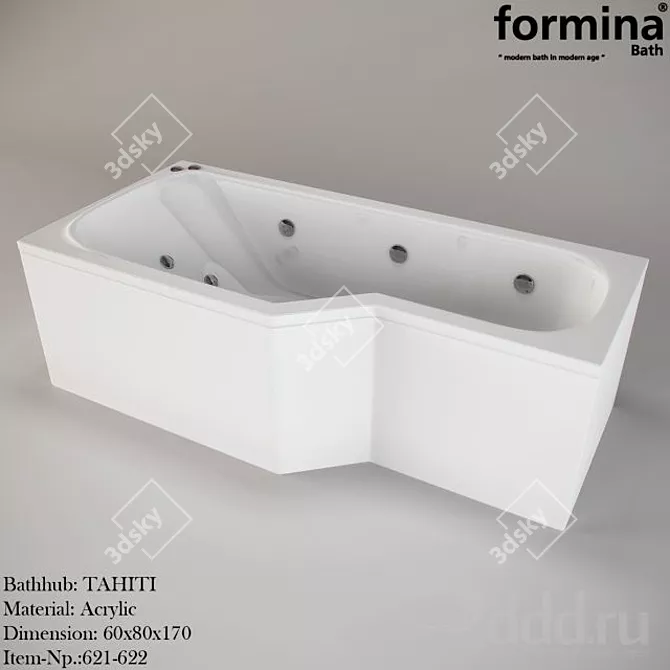 Sleek and Stylish Bathtub Formina 3D model image 1