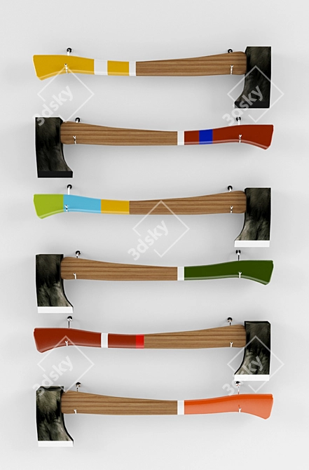 Handcrafted Decorative Axe 3D model image 1
