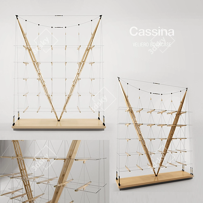 Cassina Veliero: Modern Bookcase Masterpiece 3D model image 1