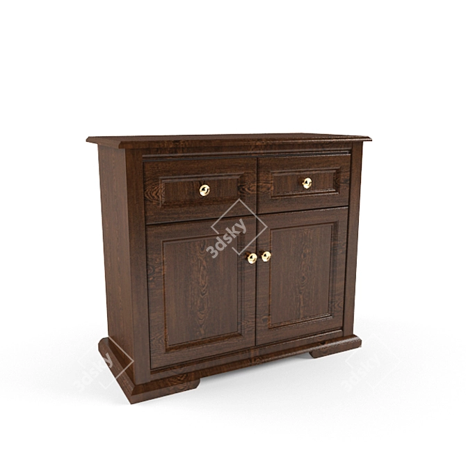 Septima Oak Chest of Drawers 3D model image 1