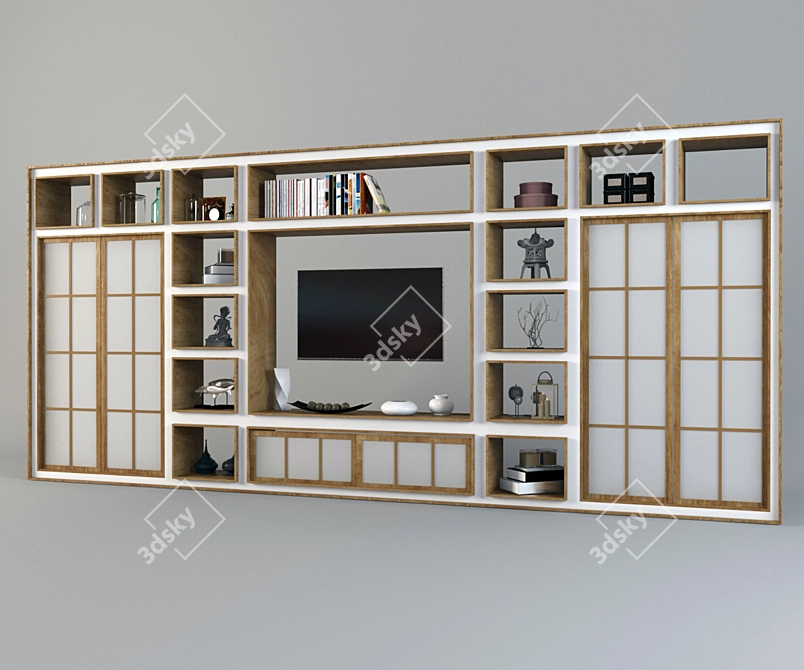 Sleek Japan Minimalist Closet 3D model image 1