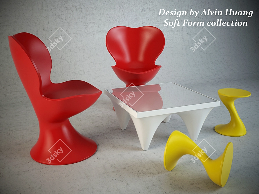 Modern Design Soft Form Collection 3D model image 1