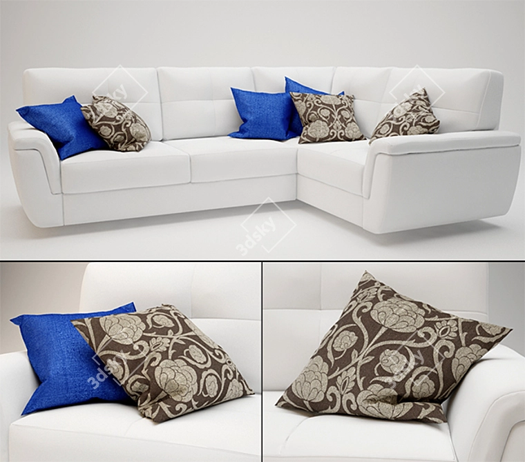 Luxurious Textured Pillows 3D model image 1