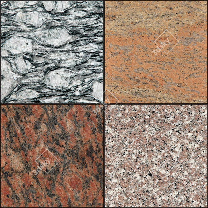 Elegant Stone Texture Collection 3D model image 1