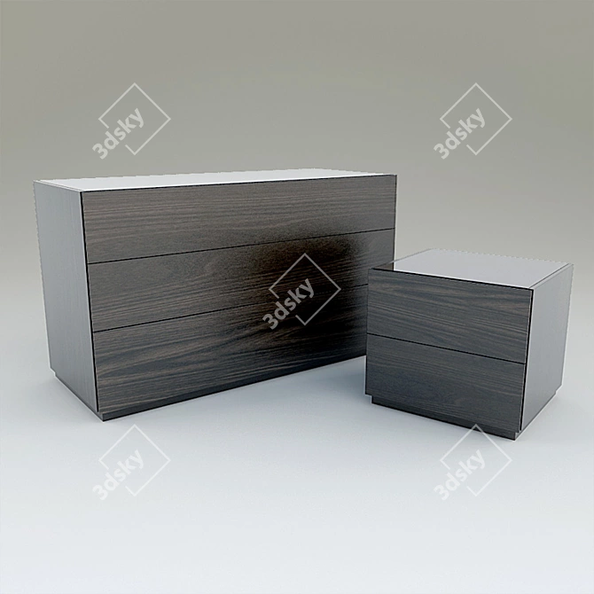 City of Drawers and Cupboard: Modern Storage Solution 3D model image 1