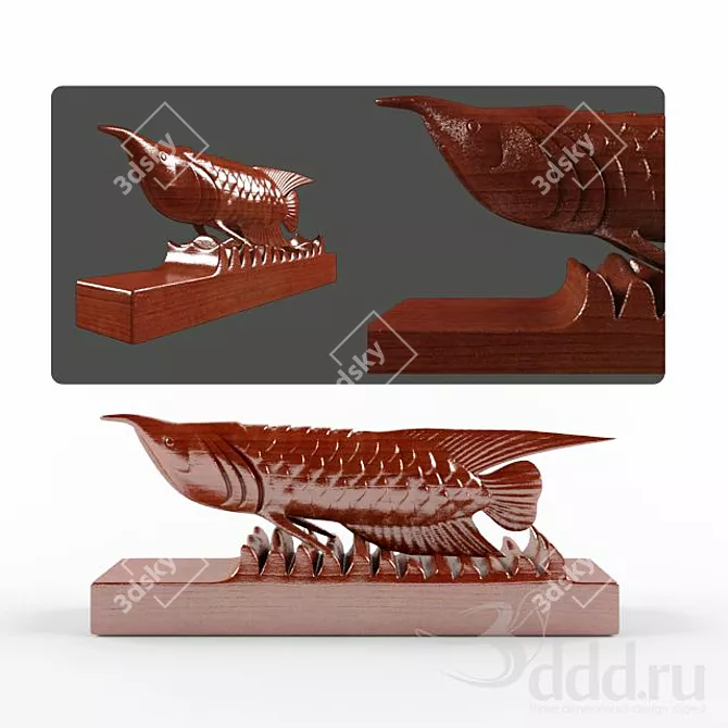 Exotic Arwana Fish: A Mesmerizing Aquatic Beauty 3D model image 1