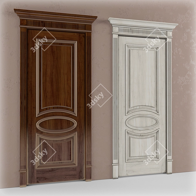 Classic Dual-Sided Interior Door with Portal 3D model image 1