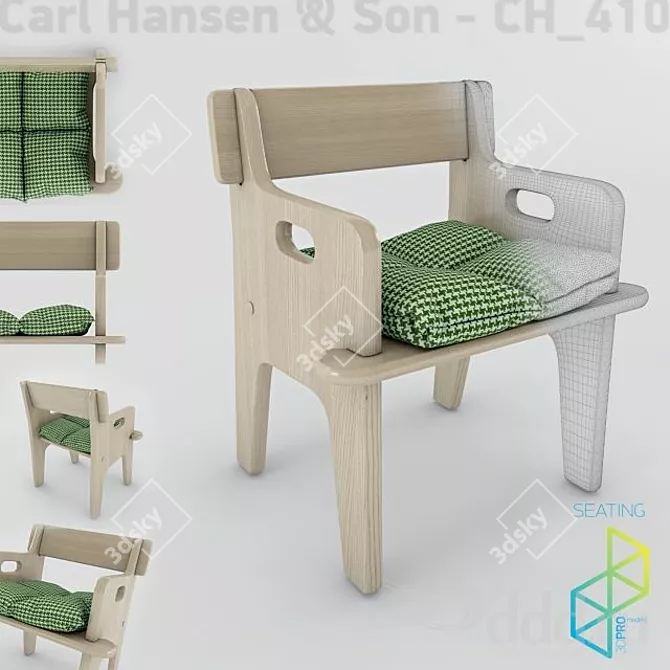 Timeless Design: Carl Hansen Son CH410 Peter's Chair 3D model image 1