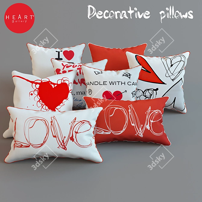 Stylish Home Décor Pillows 3D model image 1