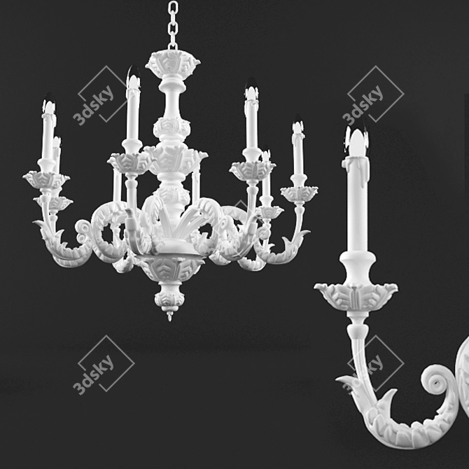 Elegant Crystal Chandelier 3D model image 1