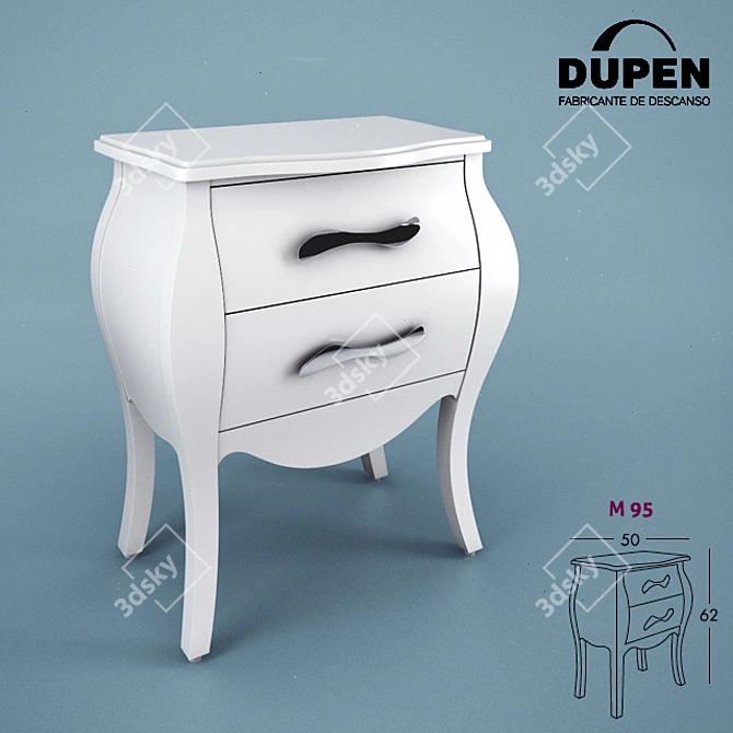 Stylish Dupen M95 Bedside Table 3D model image 1