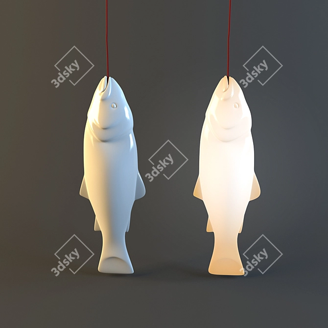Fish-Fin Chandelier: Exquisite Design 3D model image 1