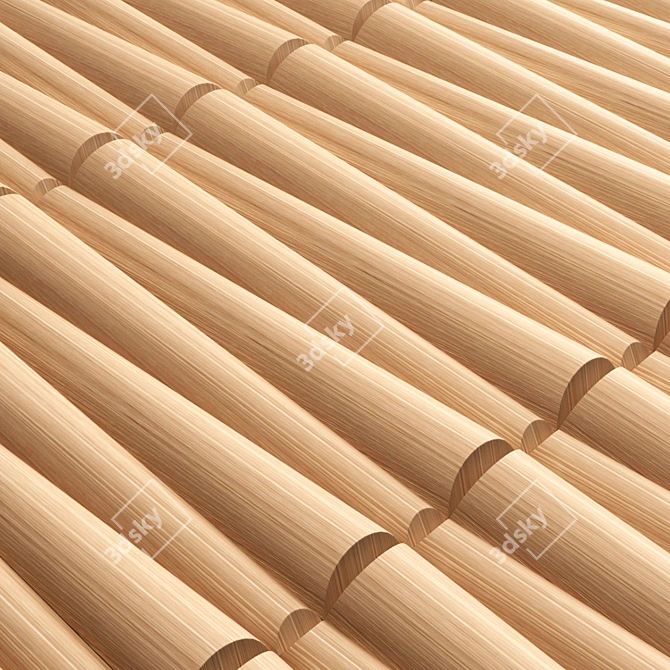 "Bamboo V-Form 3D Panel 3D model image 1