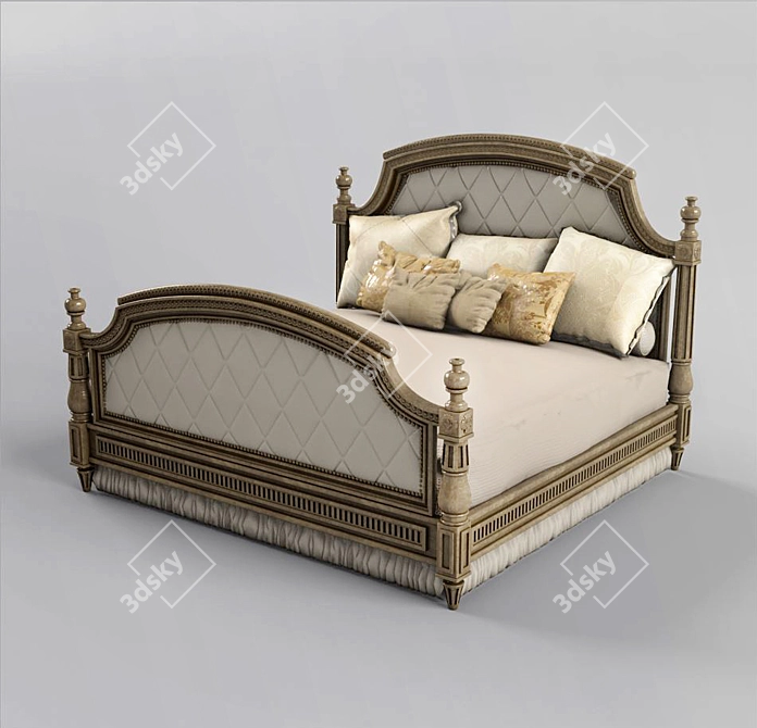 Elegant Trianon Court Poster Bed 3D model image 1