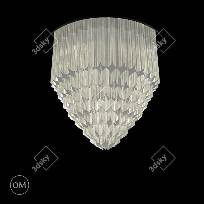 Murano Chrome/Gold Chandelier 464: Elegant Lighting Solution 3D model image 1