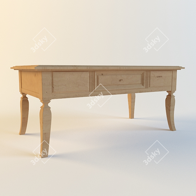 Elegant Wood Dining Table 3D model image 1
