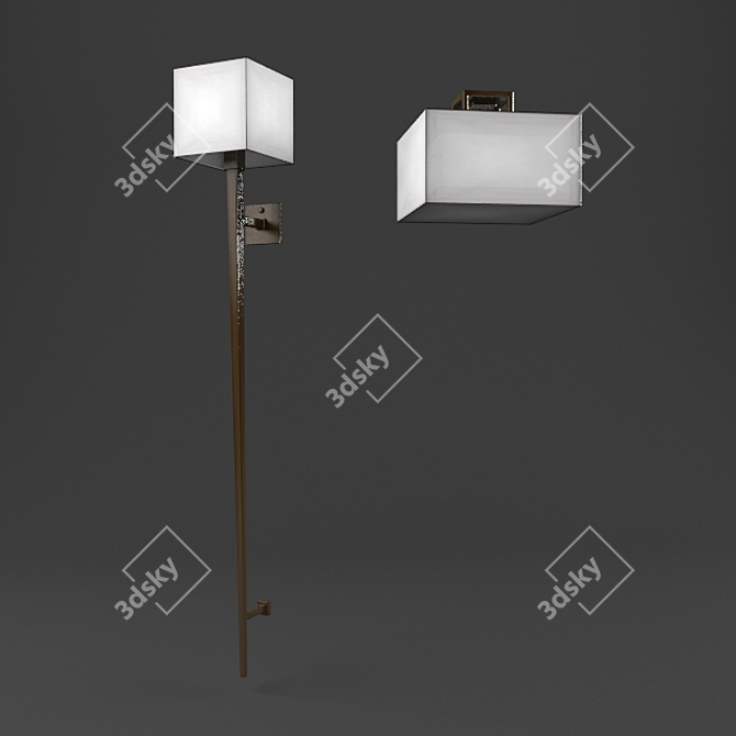 Elegant Quadralli Silver Sconces & Chandeliers 3D model image 1