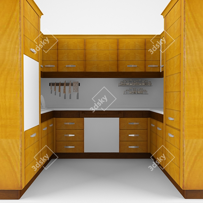 Elegant ARCA Orizzonte Kitchen 3D model image 1