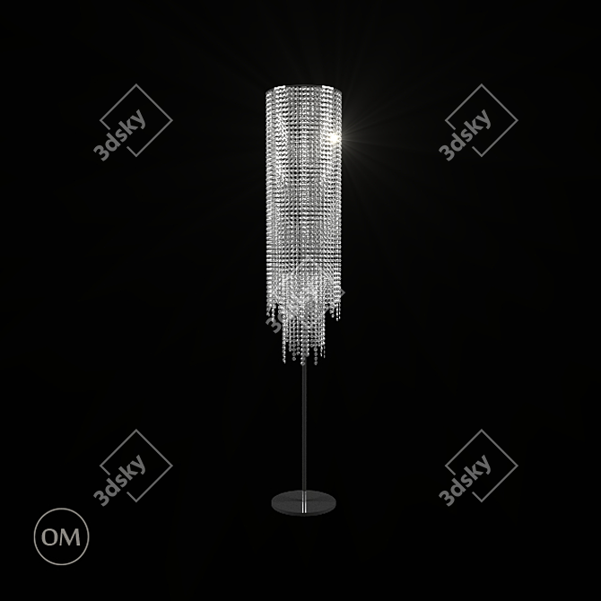 Crystal Gold or Chrome Floor Lamp, Model 660 3D model image 1