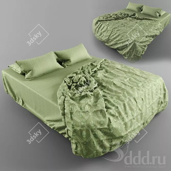 Luxury Dreams: Elegant Bed Linen 3D model image 1