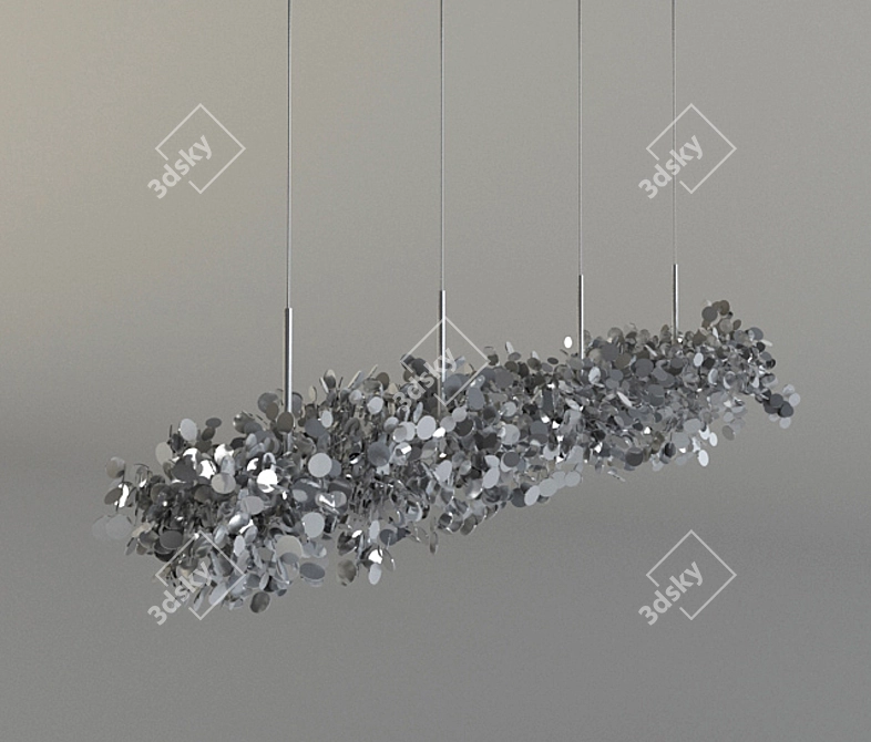 Elegant Argent Chandelier 3D model image 1