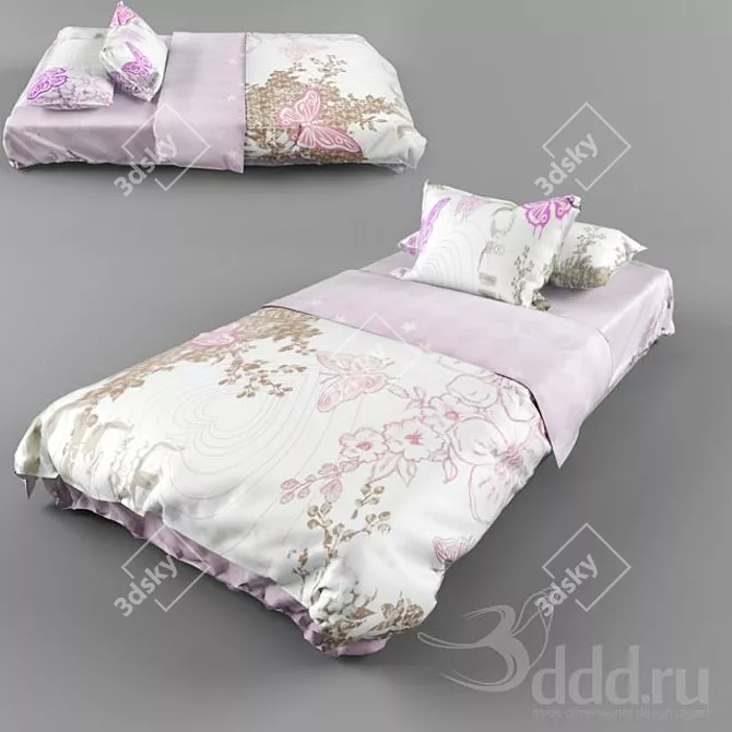 Cozy Dreams: Children's Bedding 3D model image 1