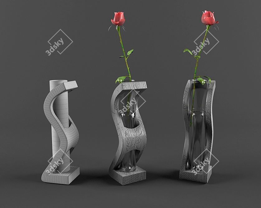 Elegant Polygon Vase 3D model image 1