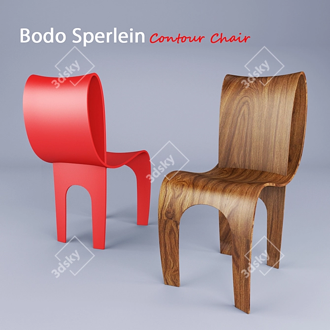 Elegant Contour Chair: Sculptural Sophistication 3D model image 1